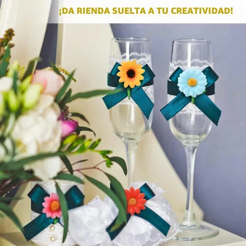 Vista 4 de Cabezas artificiales de margarita, 100 cabezas de flores artificiales de seda falsas, cabezas de flores artificiales a granel para Pascua