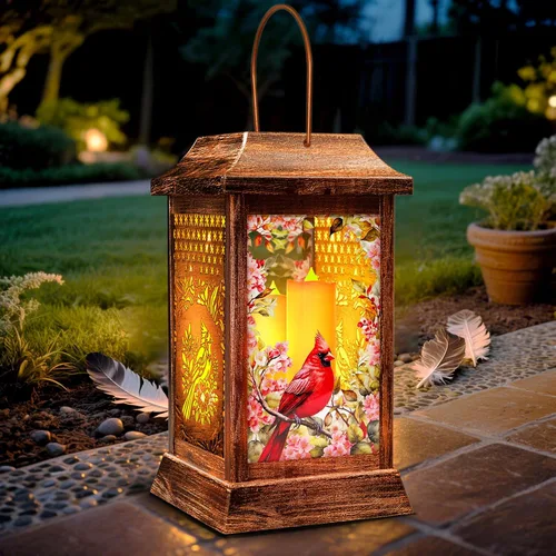 Vista 9 de Faroles Solares de Colibrí para Colgar al Aire Libre, Luces Solares de Metal y Vidrio para Decoración de Jardín, Regalos para Mujeres, Mamá