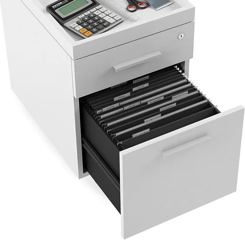 Vista 6 de BDI Furniture Centro 6407 - Archivador con 2 cajones, armario de almacenamiento debajo del escritorio para el hogar u oficina con cajón de archivos