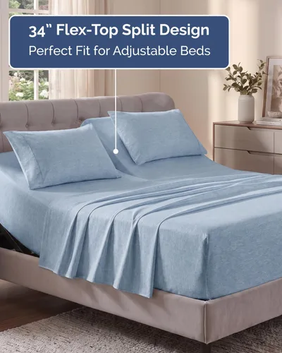 Vista 521 de Extra Deep Twin XL Sheet Set - 3 Piece College Dorm Room - White 01-Blanco