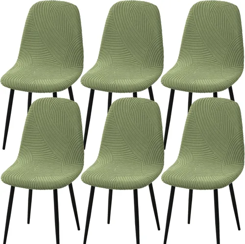 Vista 33 de HAOYONG Fundas para silla de comedor modernas de mediados de siglo, funda estampada para silla sin brazos, fundas elásticas para cocina, oficina