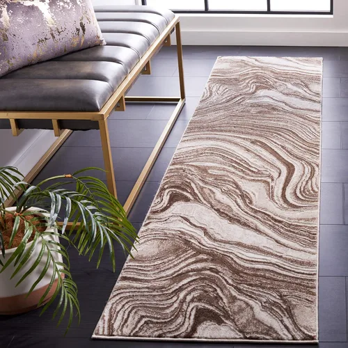 Vista 34 de SAFAVIEH Meadow Collection - Alfombra para pasillo, 2 x 7 pies, azul y gris, diseño abstracto moderno, no desprende pelusa y de fácil cuidado, ideal