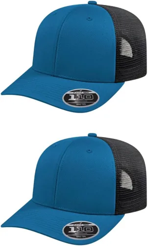 Vista 109 de Cap America i8502 Flexfit 110 Premium - Gorra de camionero de perfil medio con 6 paneles de malla trasera con protección UV y cierre ajustable