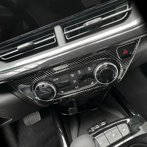 Vista 5 de YOUTOOCAR Cubierta de panel de botón de CA compatible con accesorios Chevrolet Trax 2024-2026 (patrón de fibra de carbono)