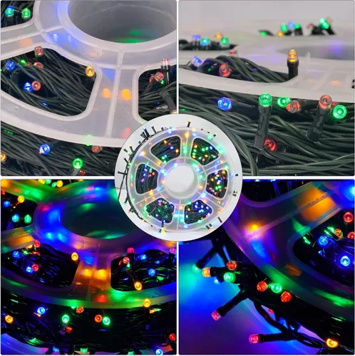 Vista 2 de FUNPENY Guirnalda de luces LED decorativas de Navidad de 164 pies, 500 luces LED de Navidad para interiores y exteriores, 8 modos, impermeable