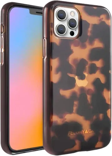 Vista 10 de FELONY CASE - Funda para iPhone 12/12 Pro - Elegante funda clásica para teléfono de tortuga - Antiarañazos, compatible con carga inalámbrica, 360 a