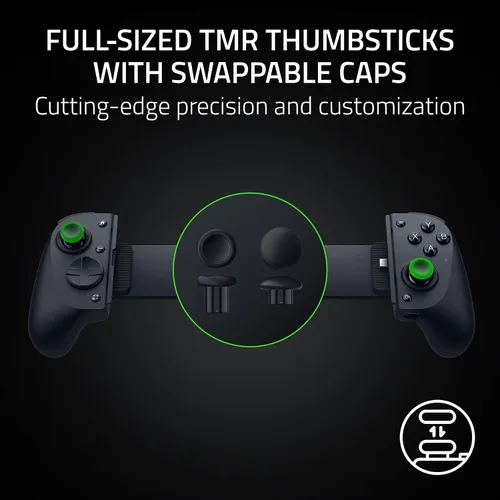 Vista 4 de Razer Kishi V3 Pro XL Gaming Controller for iPad & Android Tablets up to 13": Full Sized TMR Thumbsticks - Dual Back Buttons - Wired & Remote Play