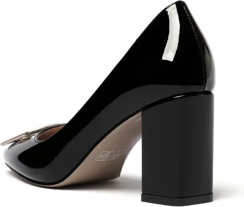 Vista 7 de WAYDERNS Zapatos de tacón alto con puntera cuadrada para mujer, de 3 pulgadas