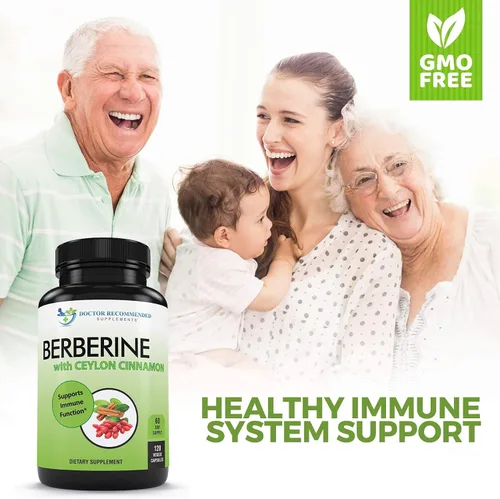 Vista 3 de DOCTOR RECOMMENDED SUPPLEMENTS Berberina con canela de Ceilán, 1200 mg de berberina y 100 mg de canela de Ceilán orgánica, 120 cápsulas vegetales