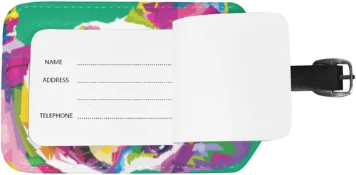 Vista 6 de BAXIEJ - Etiquetas de equipaje para maleta con etiquetas de identificación de nombre, etiquetas de equipaje de bulldog francés para viajes, funda