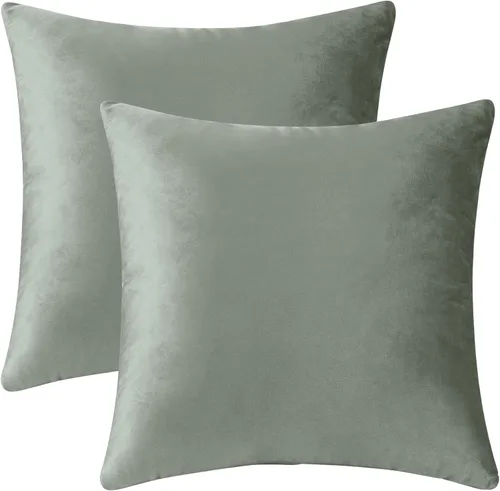 Vista 20 de uxcell Paquete de 2 fundas de almohada decorativas de terciopelo, fundas de almohada sólidas modernas para sofá o hogar, 16 x 16 pulgadas