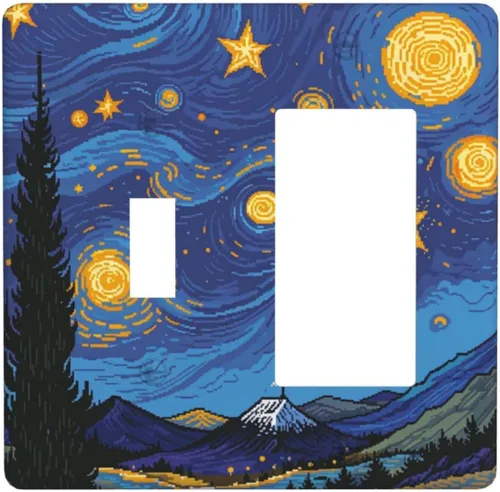 Vista 15 de Cubiertas decorativas para interruptor de luz de astronauta, placa de pared en blanco, placa frontal eléctrica para interruptor de baño, dormitorio
