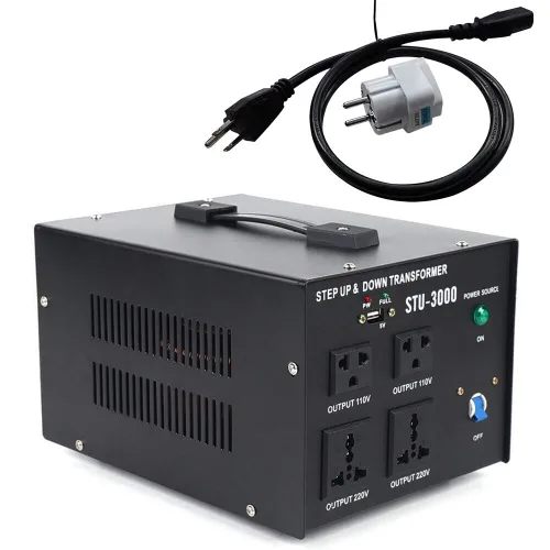 Vista 3 de Transformador de voltaje de 3000 W, 110 V a 220 V, 220 V a 110 V, convertidor elevador y reductor