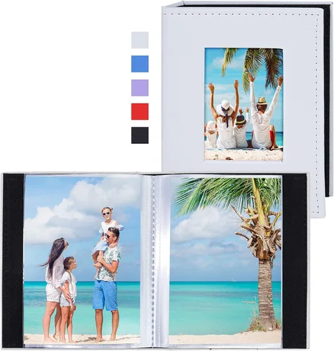 Vista 17 de Vienrose Álbum de fotos pequeño de 4 x 6 pulgadas, paquete de 2 mini libros de fotos con cubierta de cuero, 26 páginas con capacidad para 52