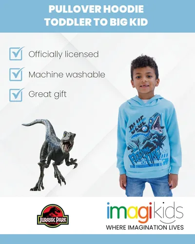 Vista 3 de Jurassic World Dinosaurio T-Rex - Sudadera con capucha de forro polar para niños pequeños a grandes