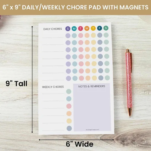 Vista 2 de bloom daily planners Bloc magnético de planificación de tareas – Rastreador de hábitos y tareas pendientes diarios y semanales para adultos