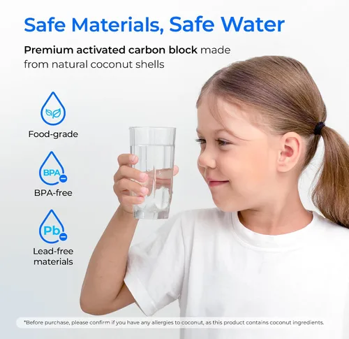 Vista 9 de Waterdrop FQK1R, GXULQR - Filtro de agua para debajo del fregadero, repuesto para cabeza hexagonal GE FQK1R, GXULQR, compatible con GE GXK140TNN