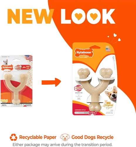 Vista 2 de Nylabone Wishbone Power Chew - Juguete masticable para perros pequeños de hasta 25 libras