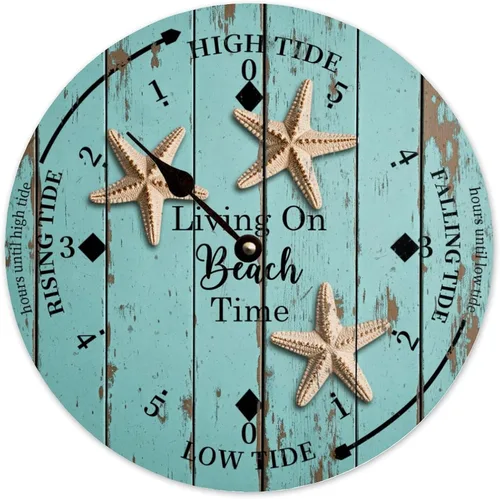 Vista 27 de Tide Clock for Wall Myrtle Beach Time Coastal Clocks Beach Navy-3
