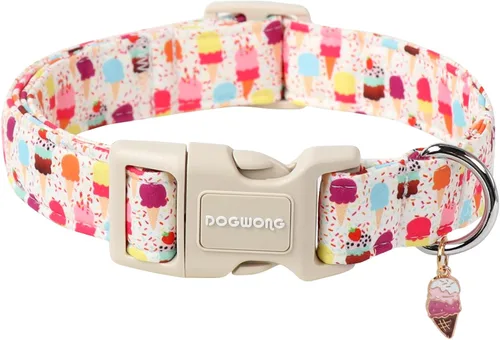 Vista 50 de DOGWONG Collar de Algodón para Perro, Collar para Perro de Cuadros Azules Resistente, Collar Suave y Duradero para Perro Macho, Lindo Collar de A