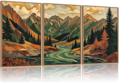 Vista 23 de HPINUB - Lienzo decorativo abstracto moderno para pared, juego de 3 impresiones artísticas enmarcadas, pintura de pared grande en blanco y negro, 16
