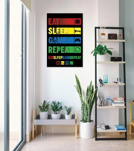 Vista 4 de Eat Sleep Game Repeat - Póster de jugador (pictogramas) (tamaño: 24" x 36")