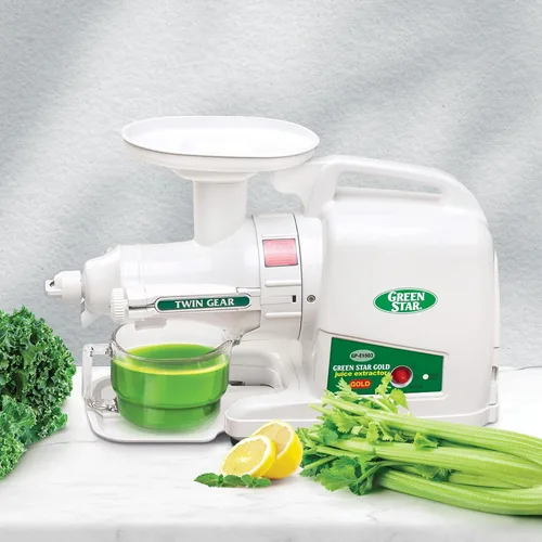 Vista 2 de Tribest GP-E1503 Gold Greenpower Juicer, estándar, blanco