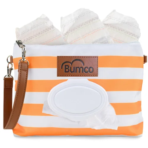 Vista 8 de Bumco - Bolsa de mano para pañales – Dispensador de toallitas portátil y soporte para pañales, estuche hermético de viaje para toallitas para bebés