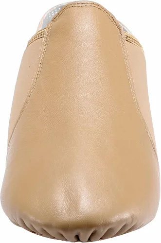 Vista 2 de Dynadans Zapato de jazz sin cordones superior de cuero para mujer, Negro