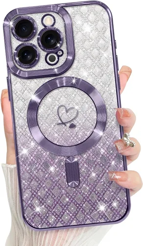 Vista 74 de Bonoma Compatible with iPhone 17 Pro Max Case 2025 Heart Checkered -Gold A cuadros-oro