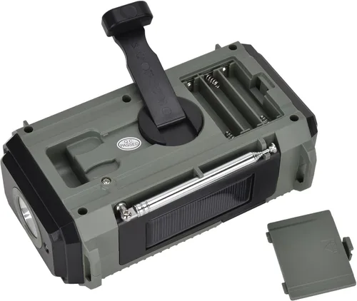 Vista 5 de Radio de emergencia 10000MAH Radio meteorológica solar manivela AM/FM/SW/NOAA radio de onda corta portátil con cargador de teléfono celular
