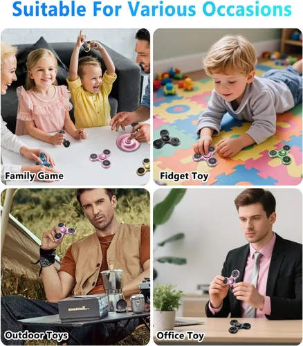 Vista 5 de ATESSON Fidget Spinner Toy Ultra Durable Acero Inoxidable Rodamiento de Alta Velocidad 2-5 Min Spins Material Metal Precisión Spinner EDC ADHD