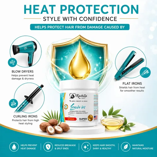 Vista 6 de Kachita Spell Nuevos rizos fabulosos y perfectos sin enjuague con crema de queratina hidrolizada añadidos 16 mechones fabricados en Estados Unidos