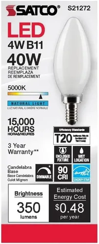 Vista 5 de Satco S21272 4B11/LED/950/FR/120V/E12-paquete de 6