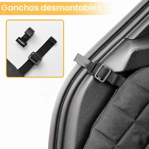 Vista 5 de PETICON SUV Cargo Liner for Dogs, Pet Trunk Cover with Cushioned Sides Negro