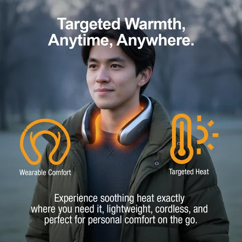 Vista 2 de Ontel Handy Heater Freedom - Calentador de cuello portátil para climas fríos, 4 ajustes de calor - Tecnología de calefacción cómoda - Inalámbrico