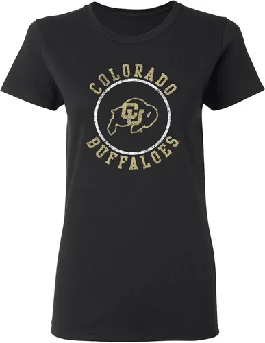 Vista 24 de NCAA - Camiseta para mujer, diseño de círculo envejecido, color del equipo, universidad