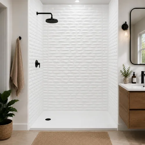 Vista 12 de Vista - Paneles de pared para bañera y ducha Surround - Blanco brillante