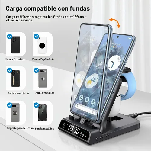Vista 5 de Estación de carga rápida USB C de 25 W para Pixel 11/Pro/Pro XL y Google