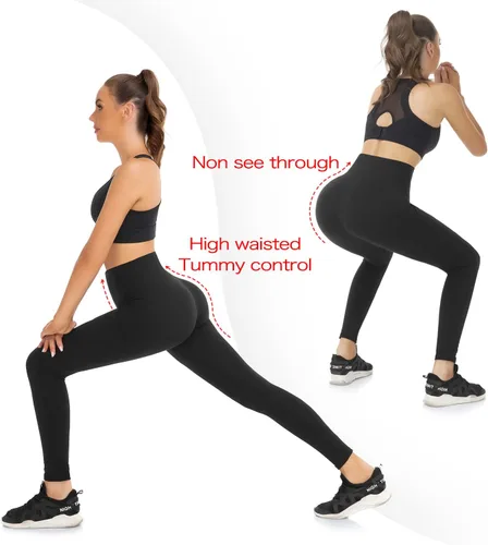 Vista 4 de Diu Life Leggings con forro polar para mujer, con control térmico de abdomen, cintura alta, pantalones de yoga para adelgazar el invierno, mallas