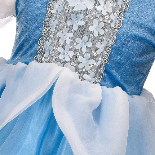 Vista 5 de Quenny Vestidos de Cenicienta de Halloween, vestidos de princesa de Cenicienta con estampado degradado para niñas.