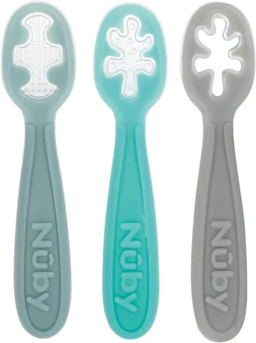 Vista 10 de Nuby Set de primeras cucharas para bebé - (3 paquetes) Utensilios de alimentación para bebés - 6+ meses Multicolor