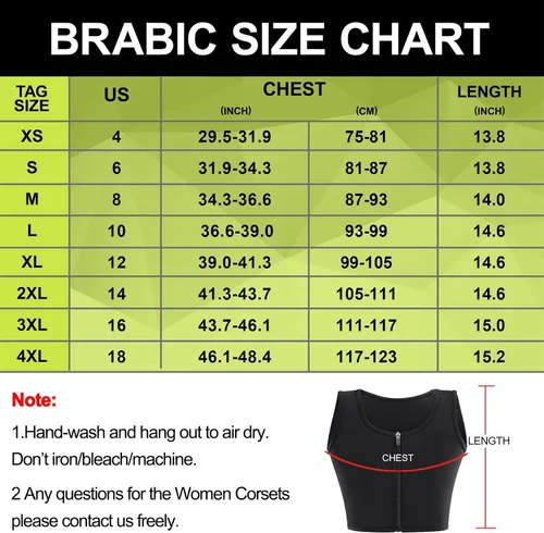 Vista 7 de BRABIC Carpeta de pecho para mujer transgénero Tomboy FTM Corsé corto con cremallera elástica Trans sin mangas