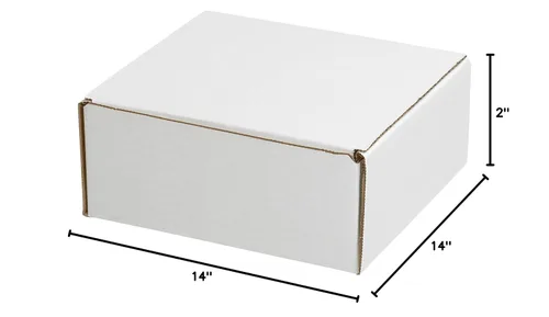 Vista 7 de Aviditi Cajas de correo de literatura blanca, 14 x 14 x 2 pulgadas, paquete de 50, a prueba de aplastamiento, para envío, correo y almacenamiento