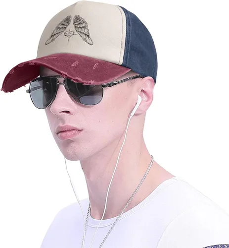 Vista 3 de Angel Wings and Heart Baseball Cap for Men Women Hats Adjustable Vintage Washed Cotton Dad Hat