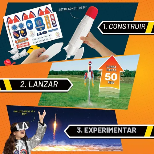 Vista 3 de Abacus Brands Bill Nye's Science Squad: Rocket Lab VR - Kit de ciencia para niños de realidad virtual, libro y juego de actividades de aprendizaje