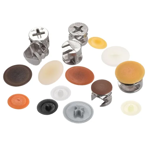 Vista 5 de HARFINGTON Tapas de rosca de plástico, 160 piezas, 11.5x3mm, cubierta de plástico para decoración de tornillos para tuerca de montaje de leva Beige