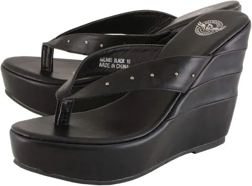 Vista 9 de Milwaukee Performance sandalias de mujer con tacón de cuña con tachas