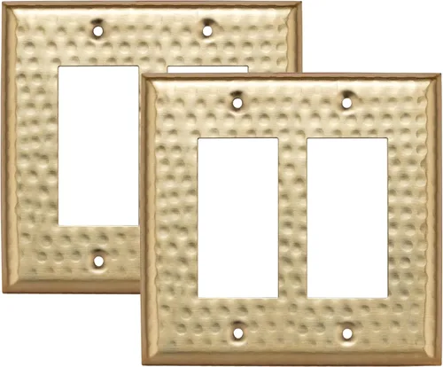 Vista 22 de Monarch Abode placa de pared basculante de una banda, placa de pared de cobre puro martillado a mano para un solo interruptor, cubierta decorativa