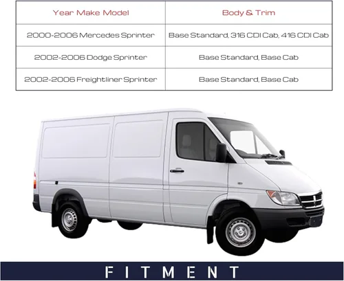 Vista 8 de Spieg Espejo lateral del pasajero para Dodge Mercedes Freightliner Sprinter 2000-2006 ajuste de potencia calentado manual plegable texturizado negro